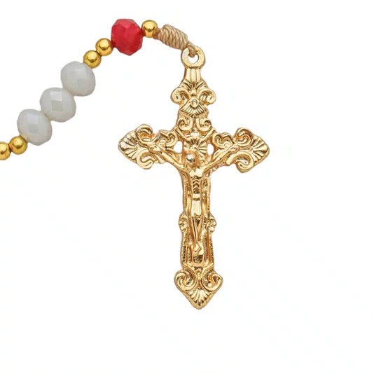 Terço Cristal Luxo Nossa Senhora de Fátima