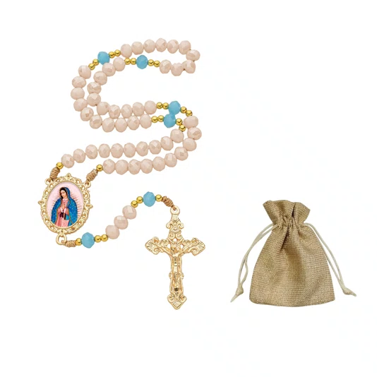 Terço Cristal Luxo Nossa Senhora de Guadalupe