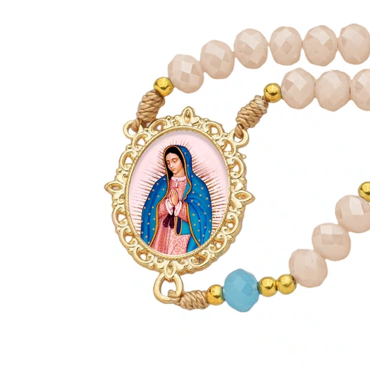 Terço Cristal Luxo Nossa Senhora de Guadalupe