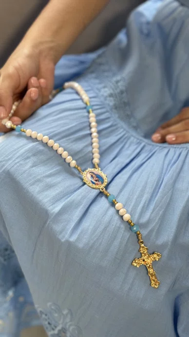 Terço Cristal Luxo Nossa Senhora de Guadalupe