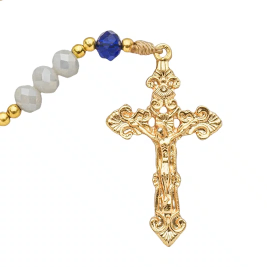 Terço Cristal Luxo Nossa Senhora de Lourdes