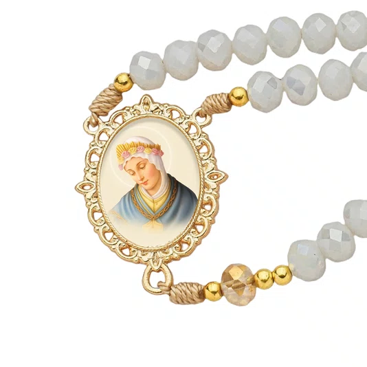 Terço Cristal Luxo Nossa Senhora de Sallete