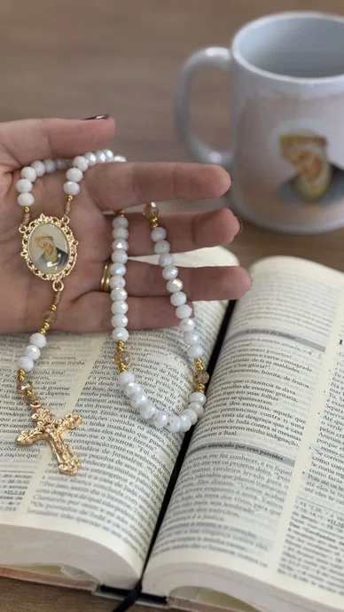 Terço Cristal Luxo Nossa Senhora de Sallete