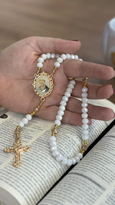 Terço Cristal Luxo Nossa Senhora de Sallete