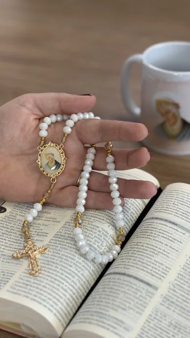 Terço Cristal Luxo Nossa Senhora de Sallete