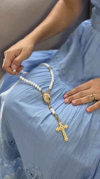 Terço Cristal Luxo Nossa Senhora de Sallete