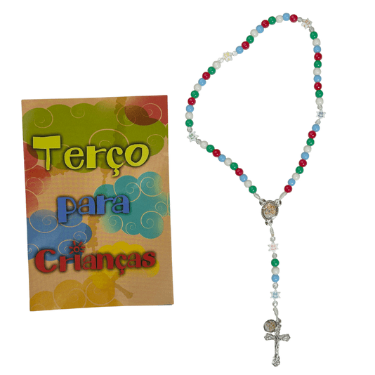 Terço das Crianças do Anjo da Guarda com Folheto de Orações - Colorido
