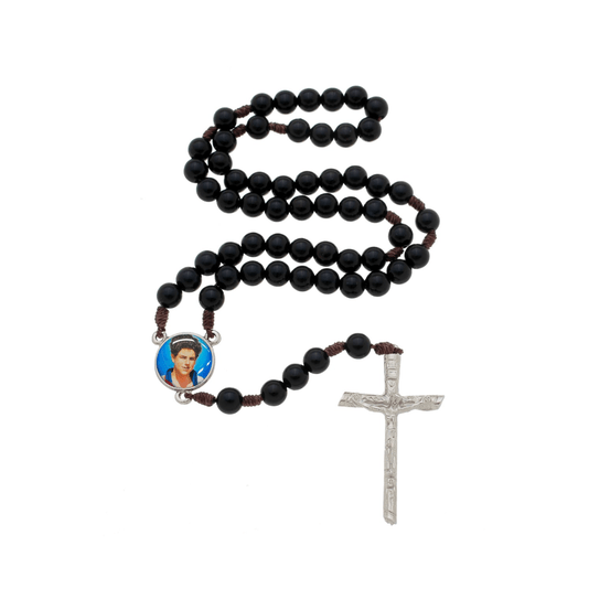 Terço de Carlo Acutis com Contas de Pérola - Preto