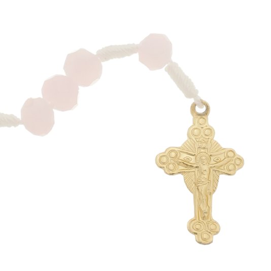 Kit Terço de Santa Teresinha com Contas em Cristal Rosa - 2Un