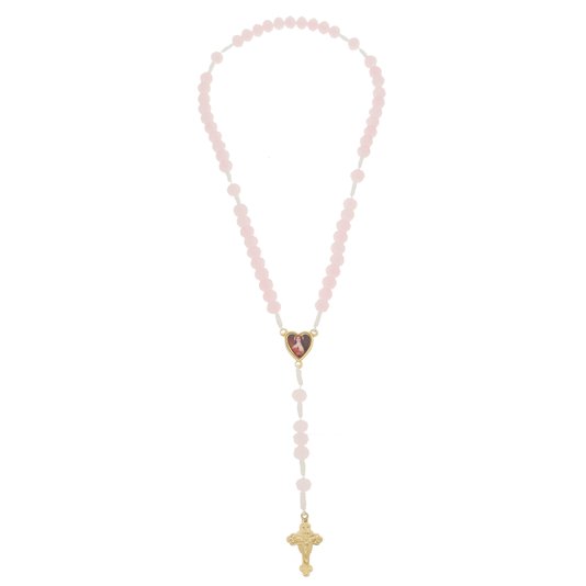 Kit Terço de Santa Teresinha com Contas em Cristal Rosa - 2Un