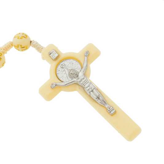 Terço de Nossa Senhora Aparecida com Conta Cruz - Creme