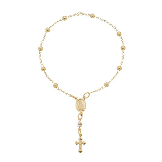 Dezena de Pulso com Medalha Nossa Senhora Aparecida - Folheada
