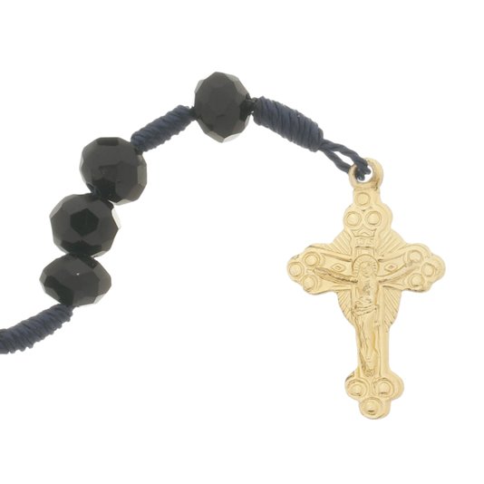 Kit Terço de Nossa Senhora Aparecida com Conta Cristal Preta - 2Un