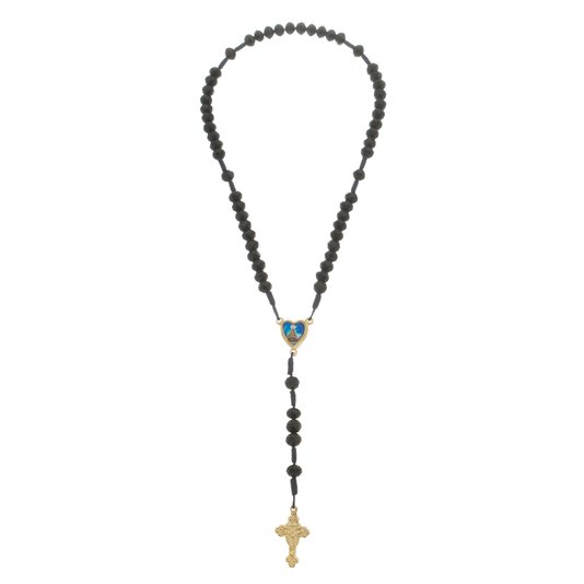 Kit Terço de Nossa Senhora Aparecida com Conta Cristal Preta - 2Un