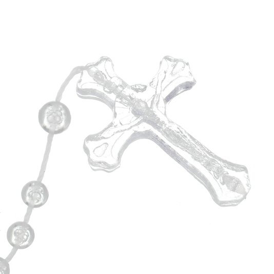 Terço de Nylon Plástico Cristal com Estojo