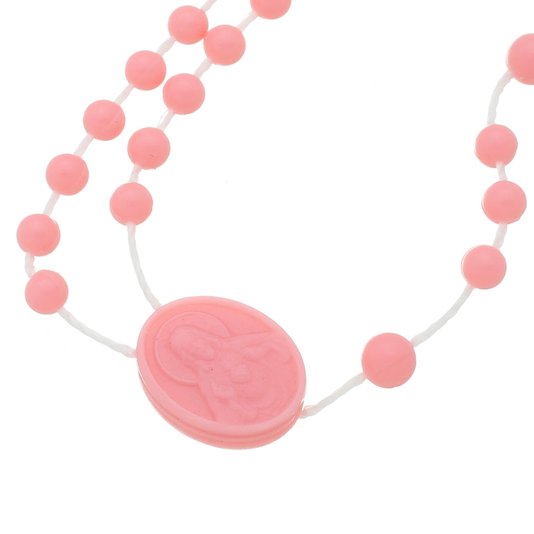 Kit Terço de Plástico Rosa Claro - 12un