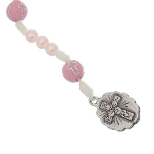 Kit Terço de Pulso do Santo Anjo da Guarda Rosa - 3Un