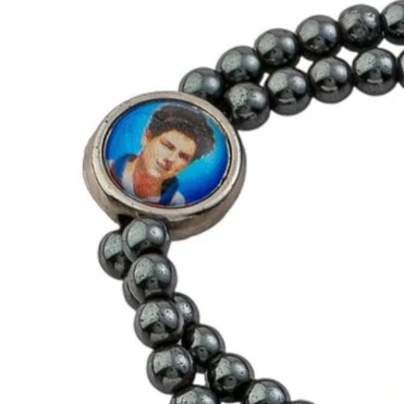 Terço de Pulso com Medalha de Nossa Senhora de Guadalupe em Hematita 4mm