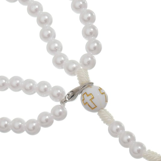Kit Terço de Pulso da Medalha de São Bento Branco - 3Un