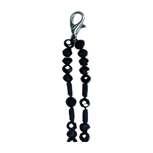 Kit Terço de Pulso com Medalha de São Bento e Contas Cristal Preto - 2Un