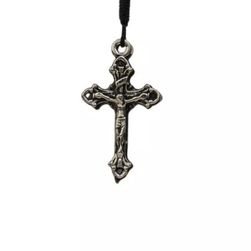 Terço de Pulso Medalha Resinada São Bento Cristal Preto 4mm 2un