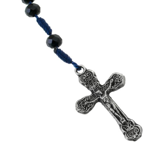Kit Terço de Pulso de Nossa Senhora Aparecida com Contas Cristal Preto - 2Un