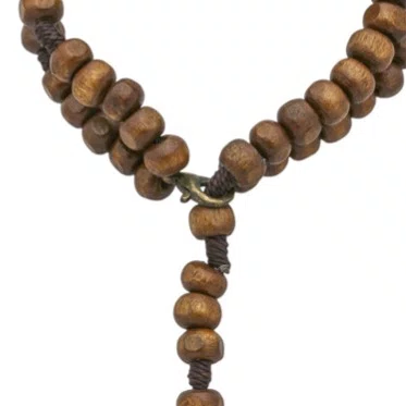 Terço de Pulso Masculino Madeira Marrom Claro 6mm