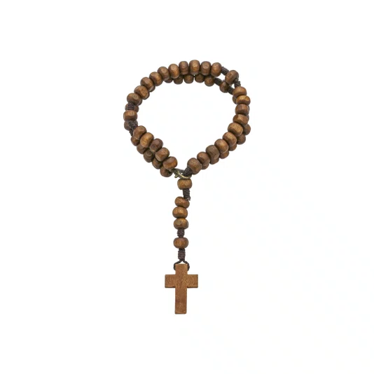 Terço de Pulso Masculino Madeira Marrom Claro 6mm