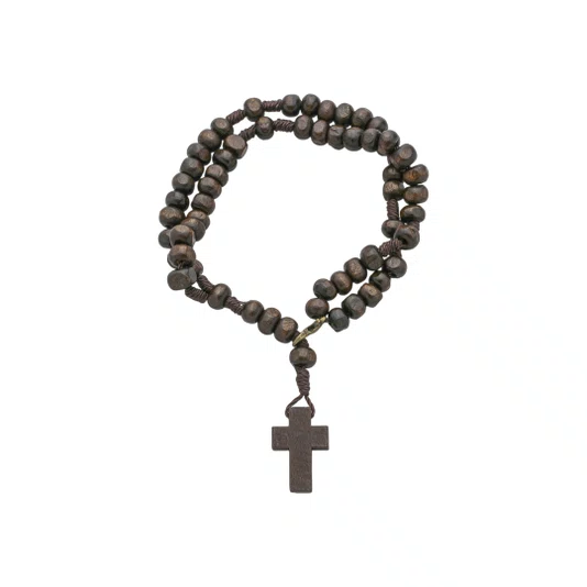 Terço de Pulso Masculino Madeira Marrom Escuro 6mm