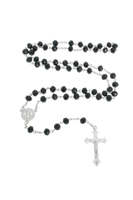 Kit Terço da Medalha de São Bento com Contas Cristal e Caixinha - Colorido - 12Un