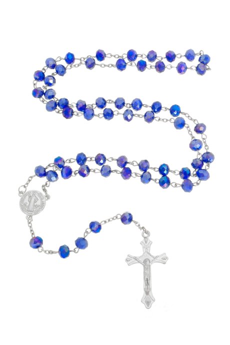 Kit Terço da Medalha de São Bento com Contas Cristal e Caixinha - Colorido - 12Un