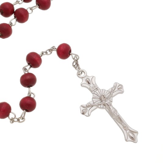 Terço Perfumado com Medalha de São Bento em Metal - Vermelho