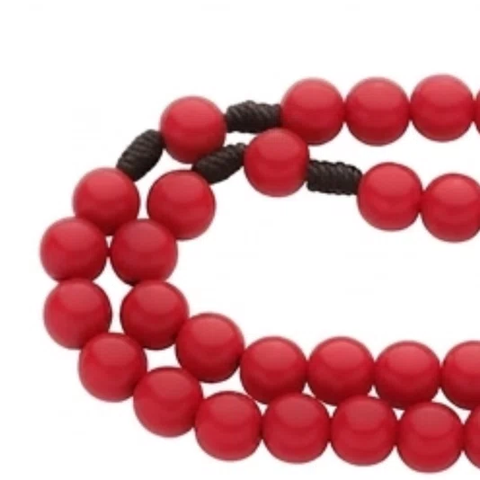 Terço de São Carlo Acutis com Conta Pérola - Vermelho
