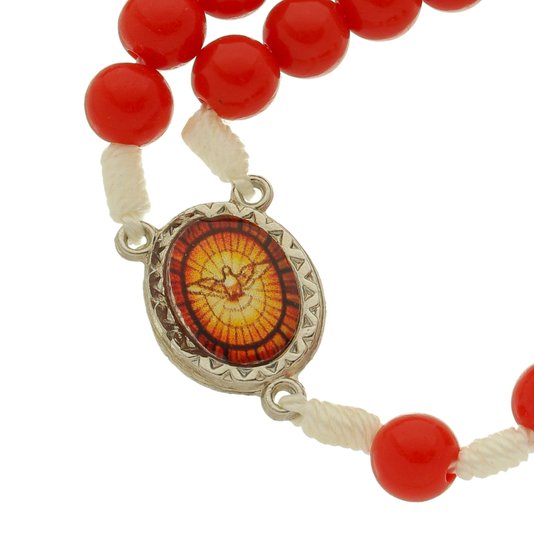 Terço Divino Espírito Santo - Vermelho 8mm