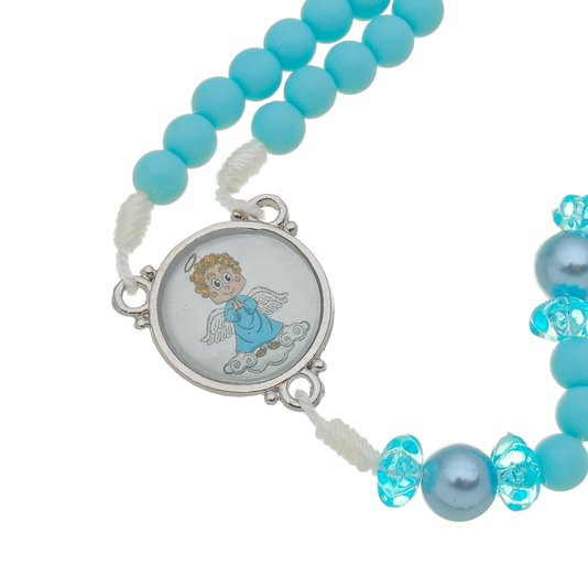 Terço Infantil Anjo da Guarda Azul com Caixa