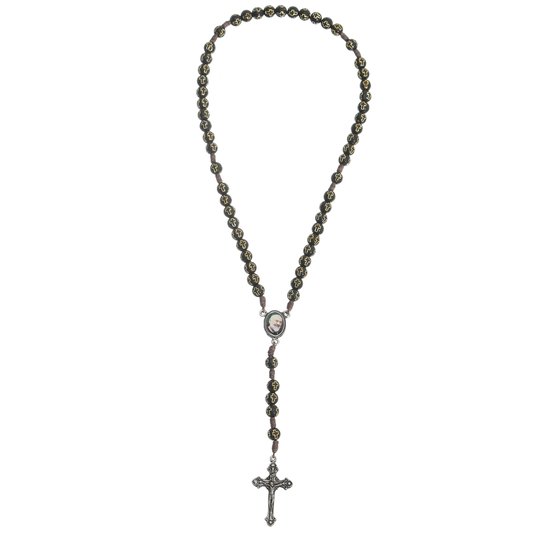 Terço Padre Pio - Preto 8mm