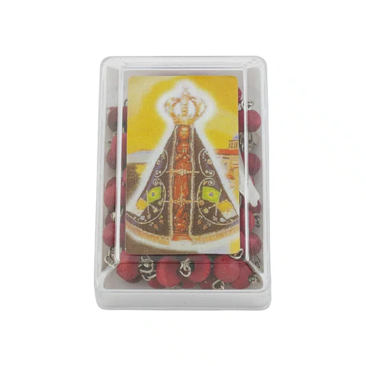 Terço Perfumado de Nossa Senhora Aparecida com Caixinha Acrílica - 12un