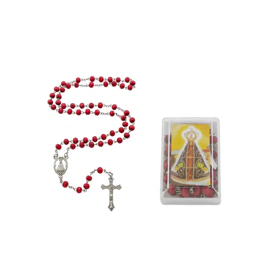 Terço Perfumado de Nossa Senhora Aparecida com Caixinha Acrílica - 12un