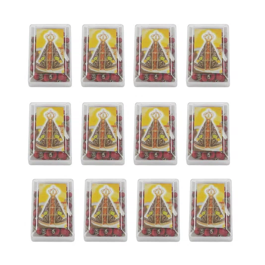 Terço Perfumado de Nossa Senhora Aparecida com Caixinha Acrílica - 12un