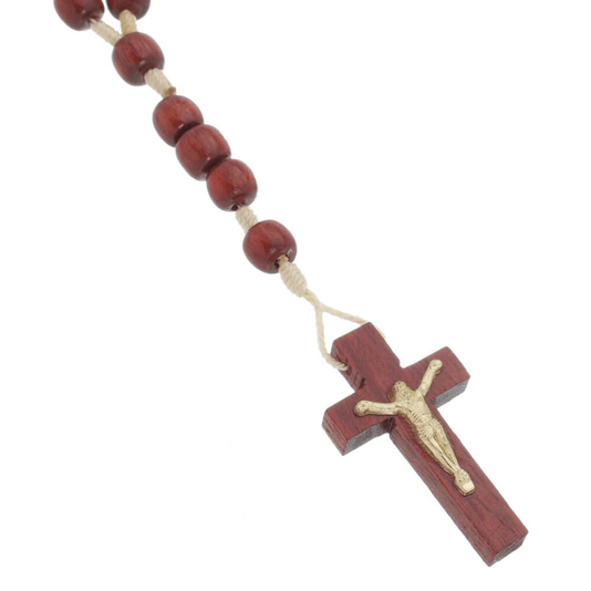 Terço Simples de Madeira Pau-Brasil com Detalhe de Metal