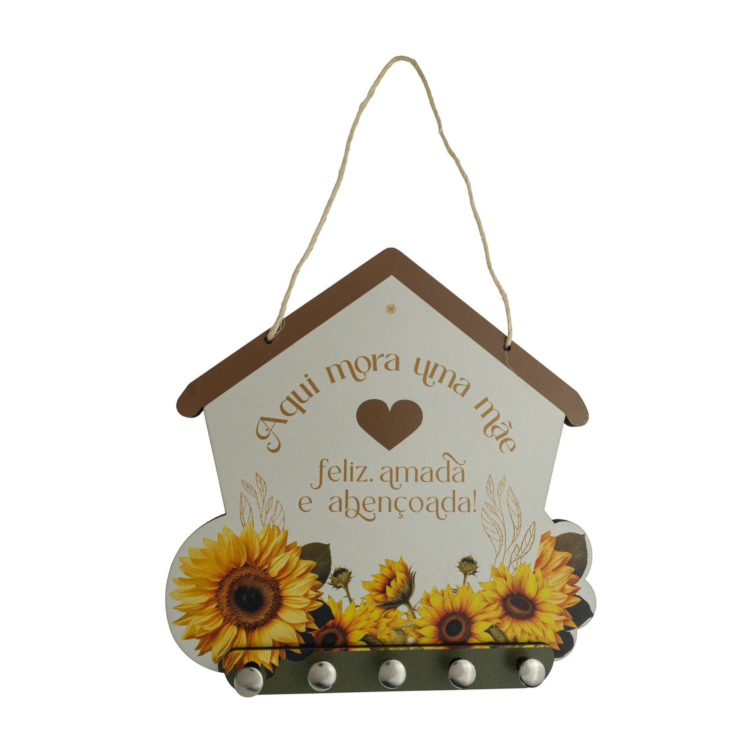Porta-Chaves de Mães em MDF - Aqui Mora Uma Mãe Feliz, Amada e Abençoada Porta-Chaves de Mães em MDF - Aqui Mora Uma Mãe Feliz, Amada e Abençoada