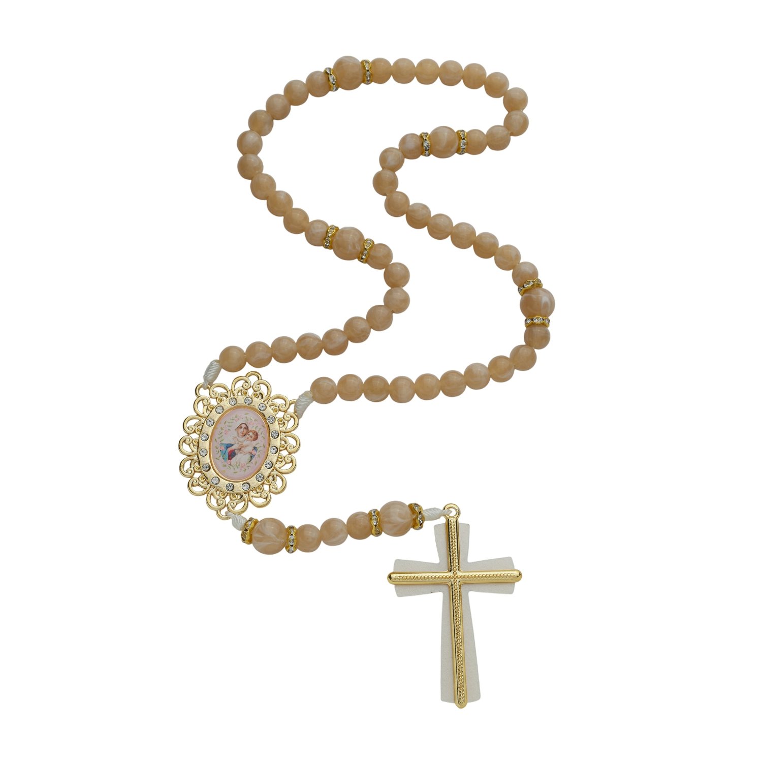 Terço de Luxo das Mães da Mãe Rainha de Schoenstatt com Strass Terço de Luxo das Mães da Mãe Rainha de Schoenstatt com Strass