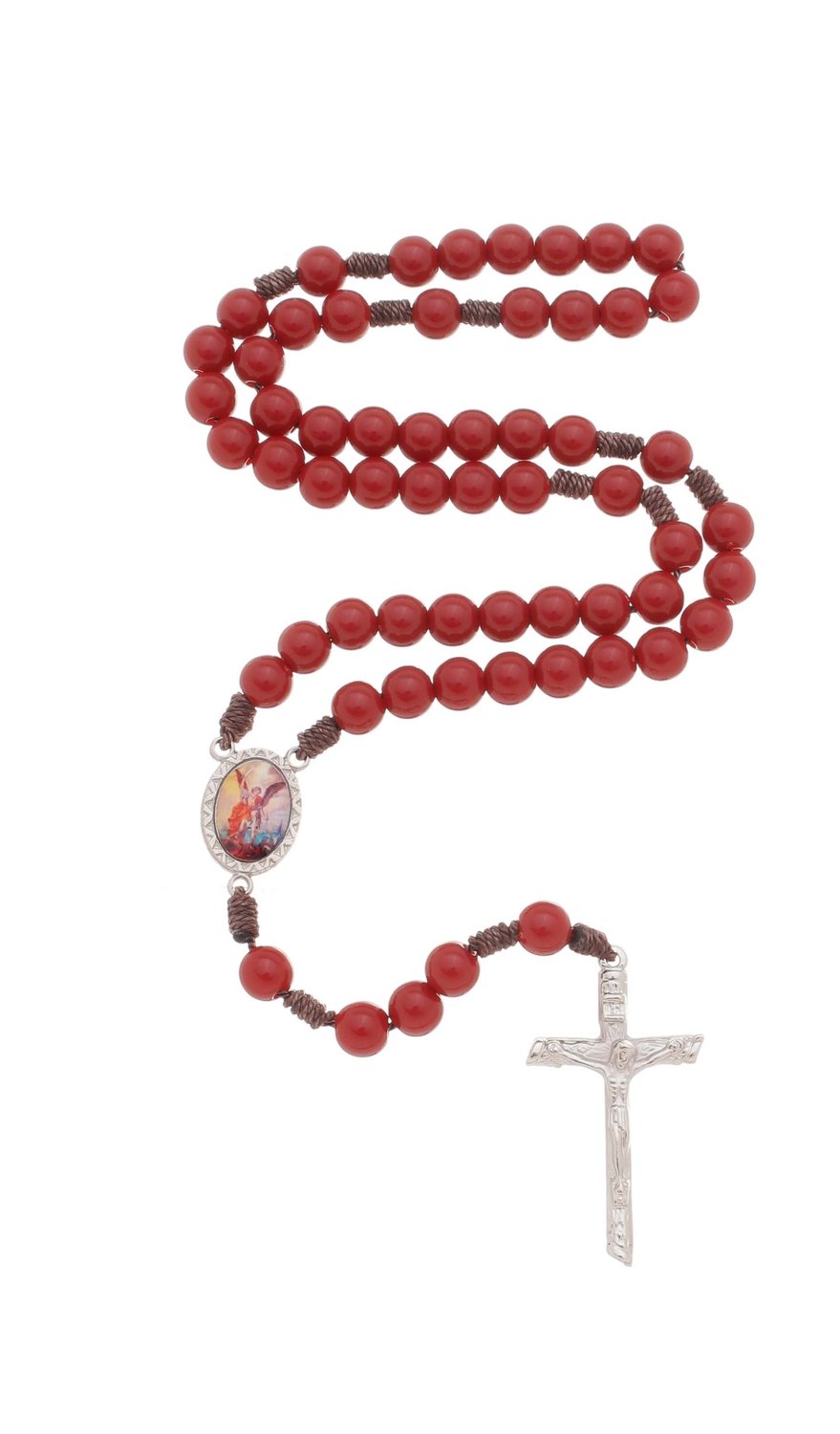 Terço de São Miguel Arcanjo - vermelho - Lirio do Vale Artigos Religiosos