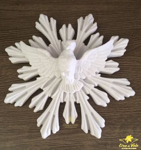 Divino Espírito Santo em Resina - Branco 16cm