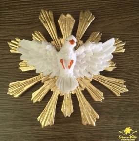 Divino Espírito Santo em Resina - Dourado 13cm