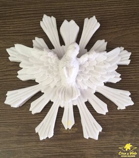 Divino Espírito Santo em Resina - Branco 13cm
