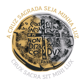 Adesivo da Medalha das Duas Cruzes com Fundo Branco Tam M - 3Un