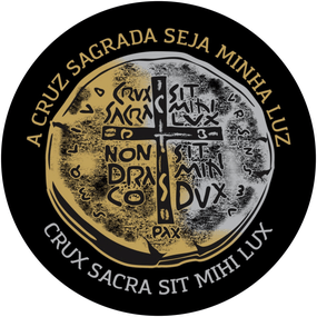 Adesivo da Medalha das Duas Cruzes com Fundo Preto Tam M - 3Un