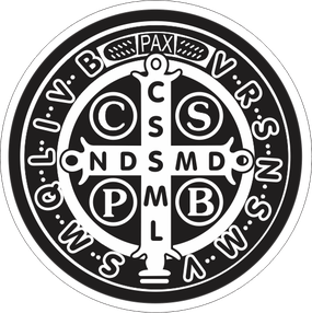 Adesivo de São Bento Preto e Branco M - 3un