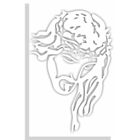 Kit Adesivo de Vinil da Face de Cristo - Branco 6un - Tam P